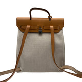 エルメス HERMES エールバッグアドPM □C刻 ベージュ/ナチュラル トワル/レザー レディース リュック・デイパック