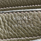 エルメス HERMES サックアデペッシュDPLG □F刻 カーキ シルバー金具 フィヨルド メンズ ショルダーバッグ