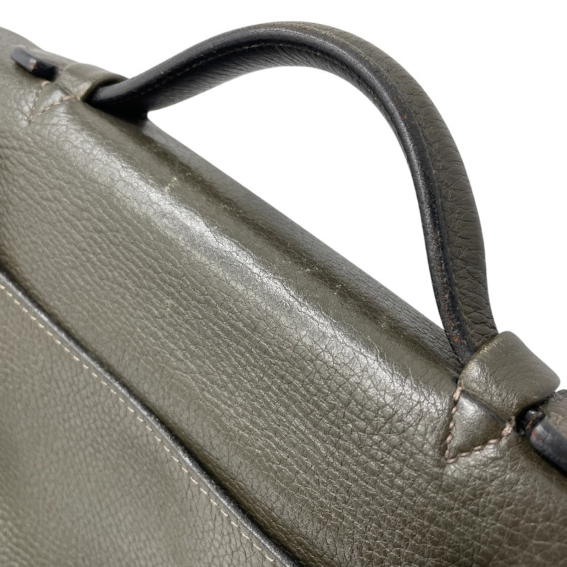エルメス HERMES サックアデペッシュDPLG □F刻 カーキ シルバー金具
