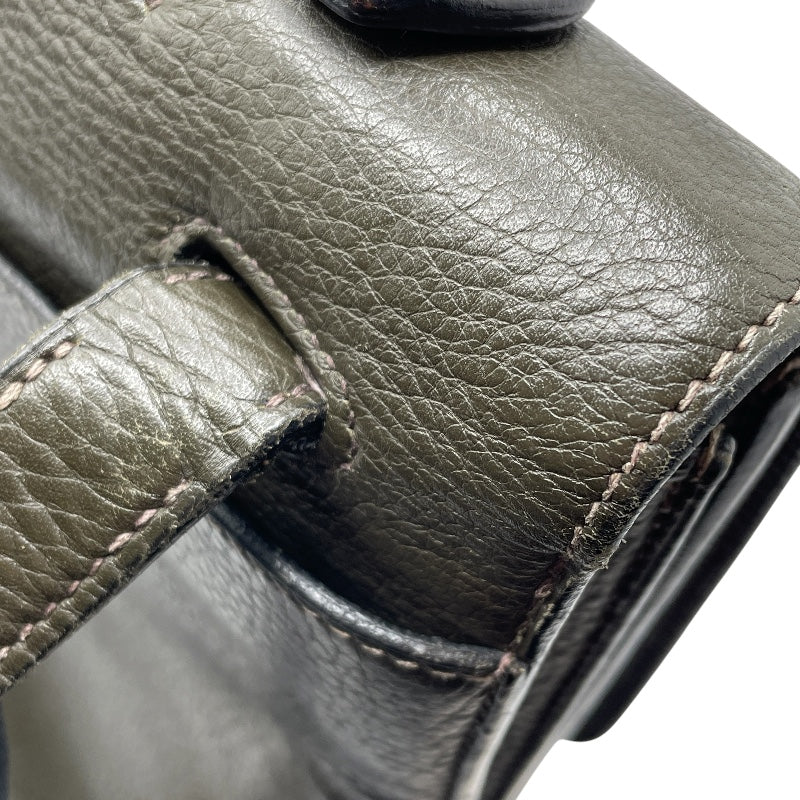 エルメス HERMES サックアデペッシュDPLG □F刻 カーキ シルバー金具