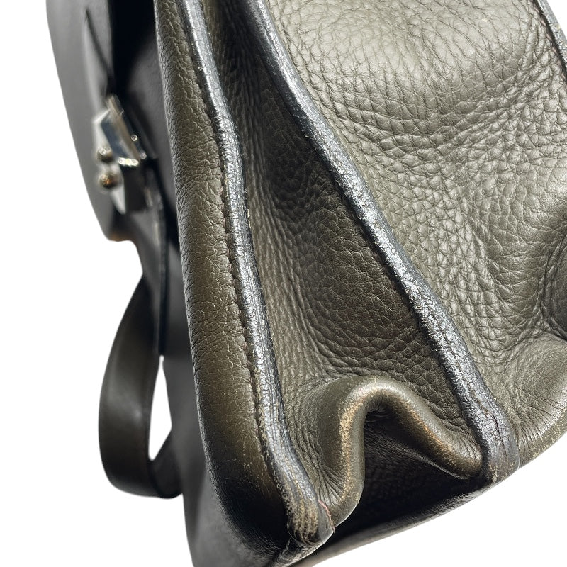 エルメス HERMES サックアデペッシュDPLG □F刻 カーキ シルバー金具