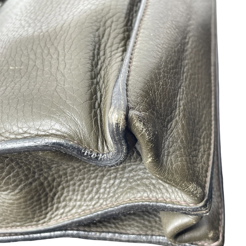 エルメス HERMES サックアデペッシュDPLG □F刻 カーキ シルバー金具