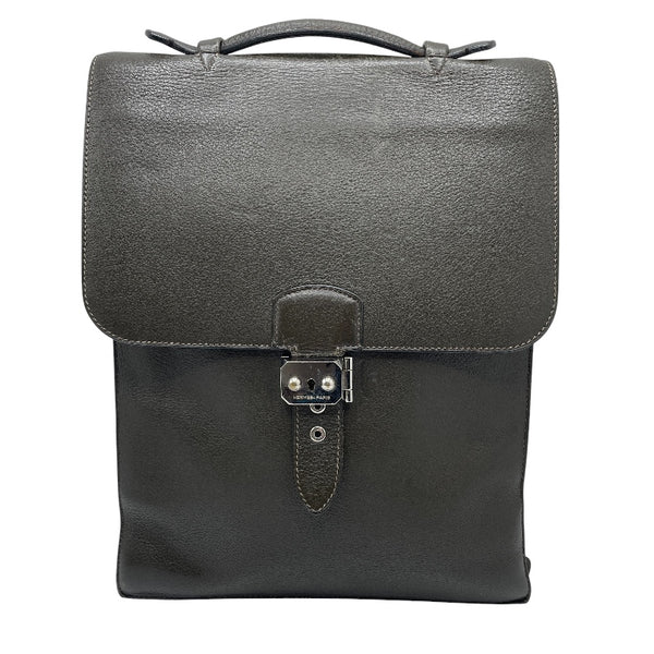 エルメス HERMES サックアデペッシュDPLG □F刻 カーキ シルバー金具