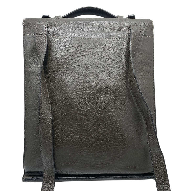 エルメス HERMES サックアデペッシュDPLG □F刻 カーキ シルバー金具