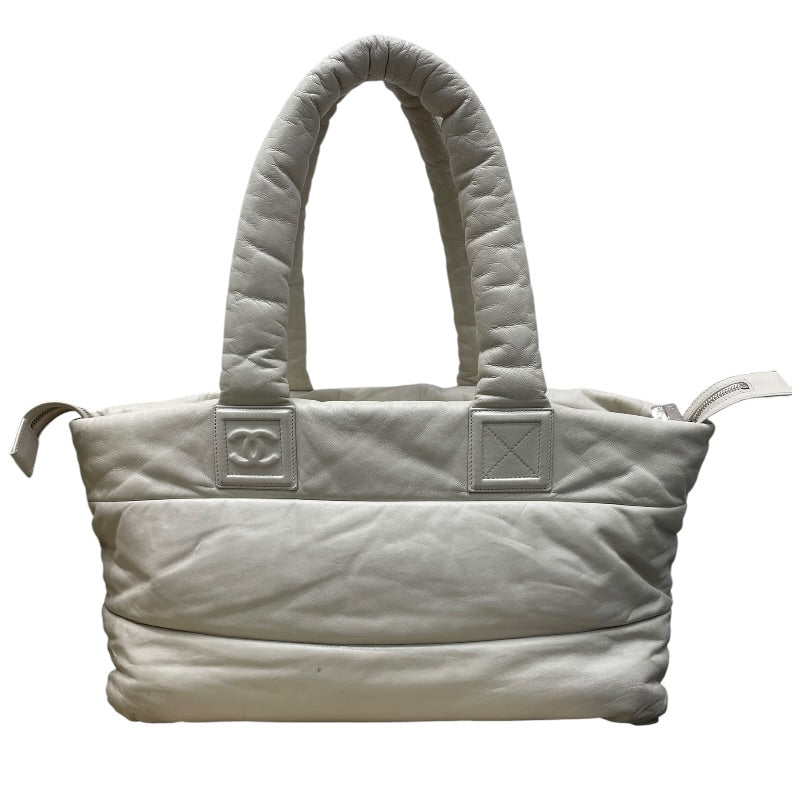 シャネル CHANEL ココクーントートGM A47107 12番台 ホワイト レザー