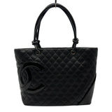 シャネル CHANEL カンボンライン トートラージ A25169 12番台 ブラック レザー レディース トートバッグ
