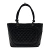 シャネル CHANEL カンボンライン トートラージ A25169 12番台 ブラック レザー レディース トートバッグ