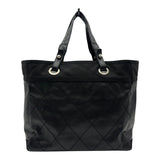 シャネル CHANEL パリビアリッツトートMM A34209 11番台 ブラック シルバー金具 コーティングキャンバス レディース トートバッグ