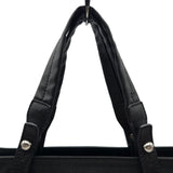 シャネル CHANEL パリビアリッツトートMM A34209 11番台 ブラック シルバー金具 コーティングキャンバス レディース トートバッグ