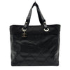 シャネル CHANEL パリビアリッツトートMM A34209 11番台 ブラック シルバー金具 コーティングキャンバス レディース トートバッグ
