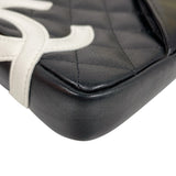 シャネル CHANEL ガンボンラインショルダーバッグ　ミニ A25177 ブラック/ホワイト/シルバー金具 レザー レディース ショルダーバッグ