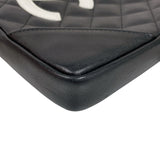 シャネル CHANEL ガンボンラインショルダーバッグ　ミニ A25177 ブラック/ホワイト/シルバー金具 レザー レディース ショルダーバッグ
