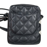 シャネル CHANEL ガンボンラインショルダーバッグ　ミニ A25177 ブラック/ホワイト/シルバー金具 レザー レディース ショルダーバッグ