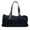 シャネル CHANEL ニュートラベルラインミニボストンバッグ A15828 ブラック ナイロンジャガード レディース ハンドバッグ