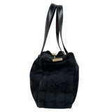 シャネル CHANEL ニュートラベルラインミニボストンバッグ A15828 ブラック ナイロンジャガード レディース ハンドバッグ