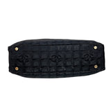 シャネル CHANEL ニュートラベルラインミニボストンバッグ A15828 ブラック ナイロンジャガード レディース ハンドバッグ