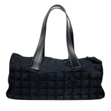 シャネル CHANEL ニュートラベルラインミニボストンバッグ A15828 ブラック ナイロンジャガード レディース ハンドバッグ