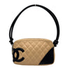 シャネル CHANEL カンボンショルダーバッグ A25175 ベージュ/ブラック ラムスキン レディース ショルダーバッグ