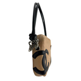 シャネル CHANEL カンボンショルダーバッグ A25175 ベージュ/ブラック ラムスキン レディース ショルダーバッグ