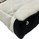 シャネル CHANEL パリビアリッツトートPM A34208 13番台 ホワイト/ブラック キャンバス/レザー レディース トートバッグ
