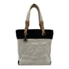シャネル CHANEL パリビアリッツトートPM A34208 13番台 ホワイト/ブラック キャンバス/レザー レディース トートバッグ