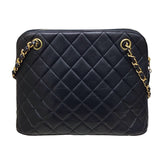 シャネル CHANEL マトラッセチェーントートバッグ 40番台 ブラック ゴールド金具 ラムスキン レディース トートバッグ