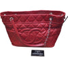 シャネル CHANEL ココマーク チェーントートバッグ 17番台 レッド シルバー金具 キャビアスキン レディース トートバッグ