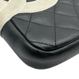シャネル CHANEL カンボンライン ショルダーバッグ スモール A25178 9番台 ブラック/ホワイト シルバー金具 ラムスキン レディース