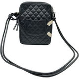 シャネル CHANEL カンボンライン ショルダーバッグ スモール A25178 9番台 ブラック/ホワイト シルバー金具 ラムスキン レディース