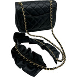 シャネル CHANEL フリルストラップ ミニフラップバッグ AS2203 30番台 ブラック ゴールド金具 ラムスキン レディース ショルダーバッグ