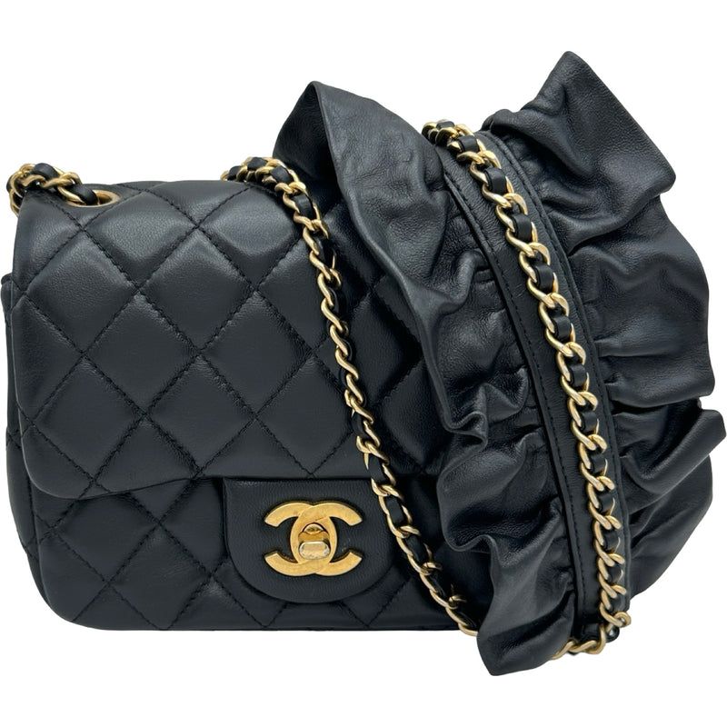シャネル CHANEL フリルストラップ ミニフラップバッグ AS2203 30番台