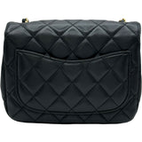 シャネル CHANEL フリルストラップ ミニフラップバッグ AS2203 30番台 ブラック ゴールド金具 ラムスキン レディース ショルダーバッグ