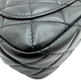 シャネル CHANEL フリルストラップ ミニフラップバッグ AS2203 30番台 ブラック ゴールド金具 ラムスキン レディース ショルダーバッグ