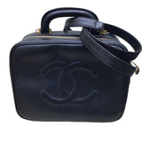 シャネル CHANEL ココマーク 2Wayバニティバッグ 44番台 ブラック キャビアスキン レディース ハンドバッグ