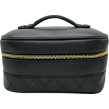 シャネル CHANEL ビコローレバニティバッグ A01618 3番台 ブラック ゴールド金具 ラムスキン レディース ハンドバッグ