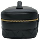 シャネル CHANEL ビコローレバニティバッグ A01618 3番台 ブラック ゴールド金具 ラムスキン レディース ハンドバッグ