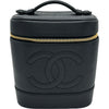 シャネル CHANEL ココマークバニティバッグ A01998 4番台 ブラック ゴールド金具 キャビアスキン レディース ハンドバッグ