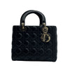 クリスチャン・ディオール Christian Dior レディーディオールメディアム M05650NGE ブラック シルバー金具 カナージュラム レディース ショルダーバッグ