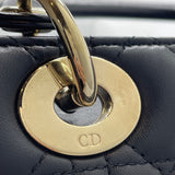 クリスチャン・ディオール Christian Dior レディーディオールメディアム M05650NGE ブラック シルバー金具 カナージュラム レディース ショルダーバッグ