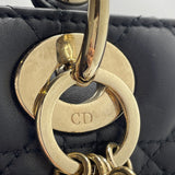 クリスチャン・ディオール Christian Dior レディーディオールメディアム M05650NGE ブラック シルバー金具 カナージュラム レディース ショルダーバッグ