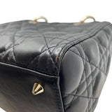 クリスチャン・ディオール Christian Dior レディーディオールメディアム M05650NGE ブラック シルバー金具 カナージュラム レディース ショルダーバッグ
