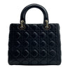 クリスチャン・ディオール Christian Dior レディーディオールメディアム M05650NGE ブラック シルバー金具 カナージュラム レディース ショルダーバッグ