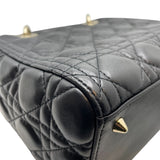 クリスチャン・ディオール Christian Dior レディーディオールメディアム M05650NGE ブラック シルバー金具 カナージュラム レディース ショルダーバッグ