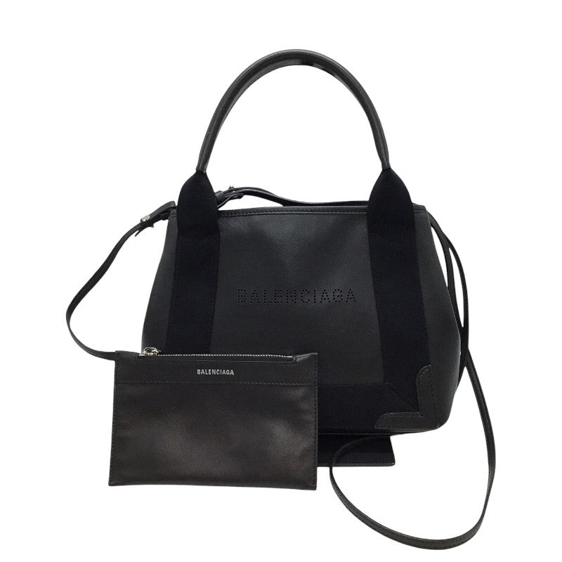 バレンシアガ BALENCIAGA ネイビーカバスXS 390346 ブラック レザー