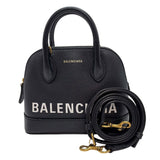バレンシアガ BALENCIAGA ヴィルトップハンドルXXS ブラック ゴールド金具 レザー レディース ハンドバッグ