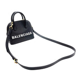 バレンシアガ BALENCIAGA ヴィルトップハンドルXXS ブラック ゴールド金具 レザー レディース ハンドバッグ