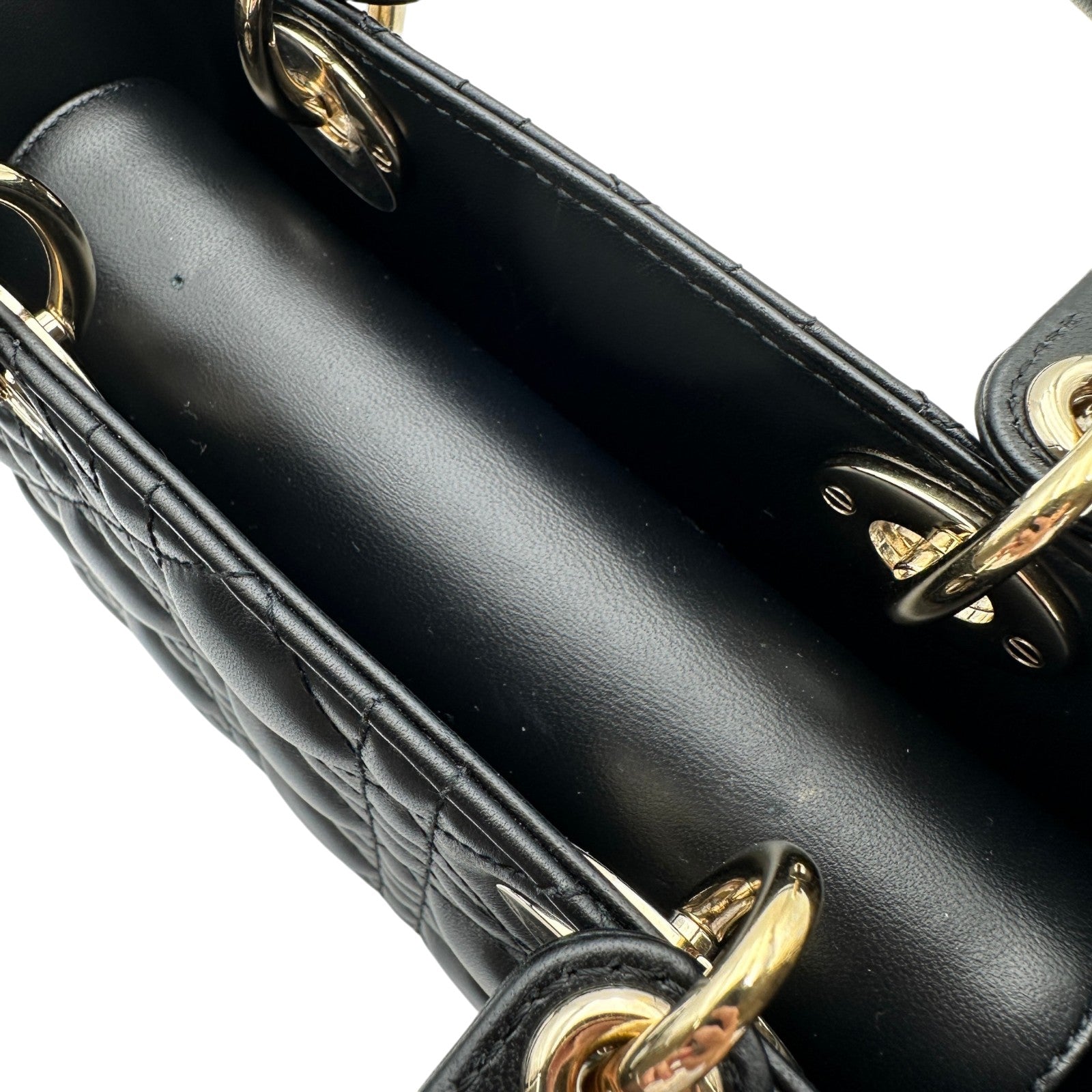 D244/Dior ディオール ショルダーバッグ 黒 シンプル ゴールド金具 クリスチャン・ディオール Christian Dior レディディオールスモール