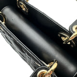 クリスチャン・ディオール Christian Dior レディディオールスモール M05380NGE ブラック ゴールド金具 カナージュラム レディース ハンドバッグ
