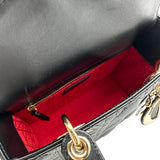 クリスチャン・ディオール Christian Dior レディディオールスモール M05380NGE ブラック ゴールド金具 カナージュラム レディース ハンドバッグ