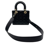 クリスチャン・ディオール Christian Dior レディディオールスモール M05380NGE ブラック ゴールド金具 カナージュラム レディース ハンドバッグ